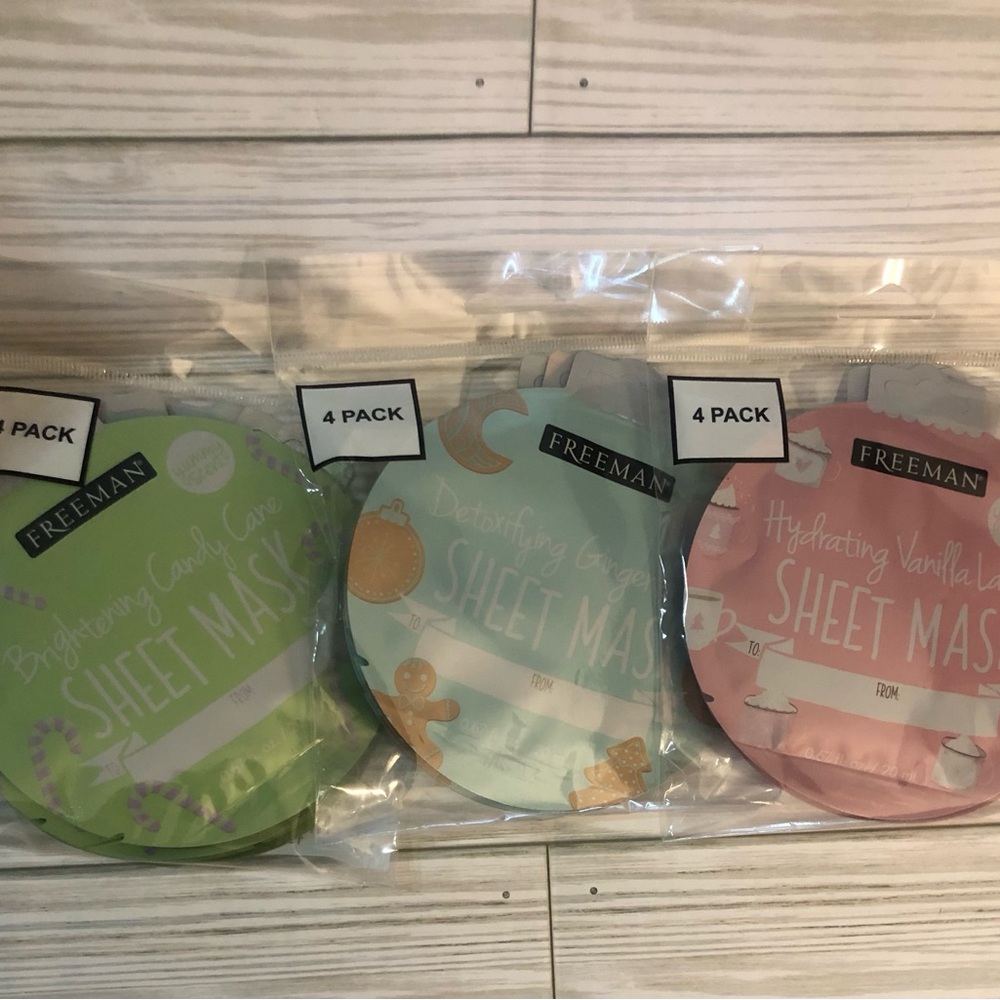 Freeman Face Sheet Masks - Brightening, Hydrating & Detoxifying (4-Pack) Lot 3